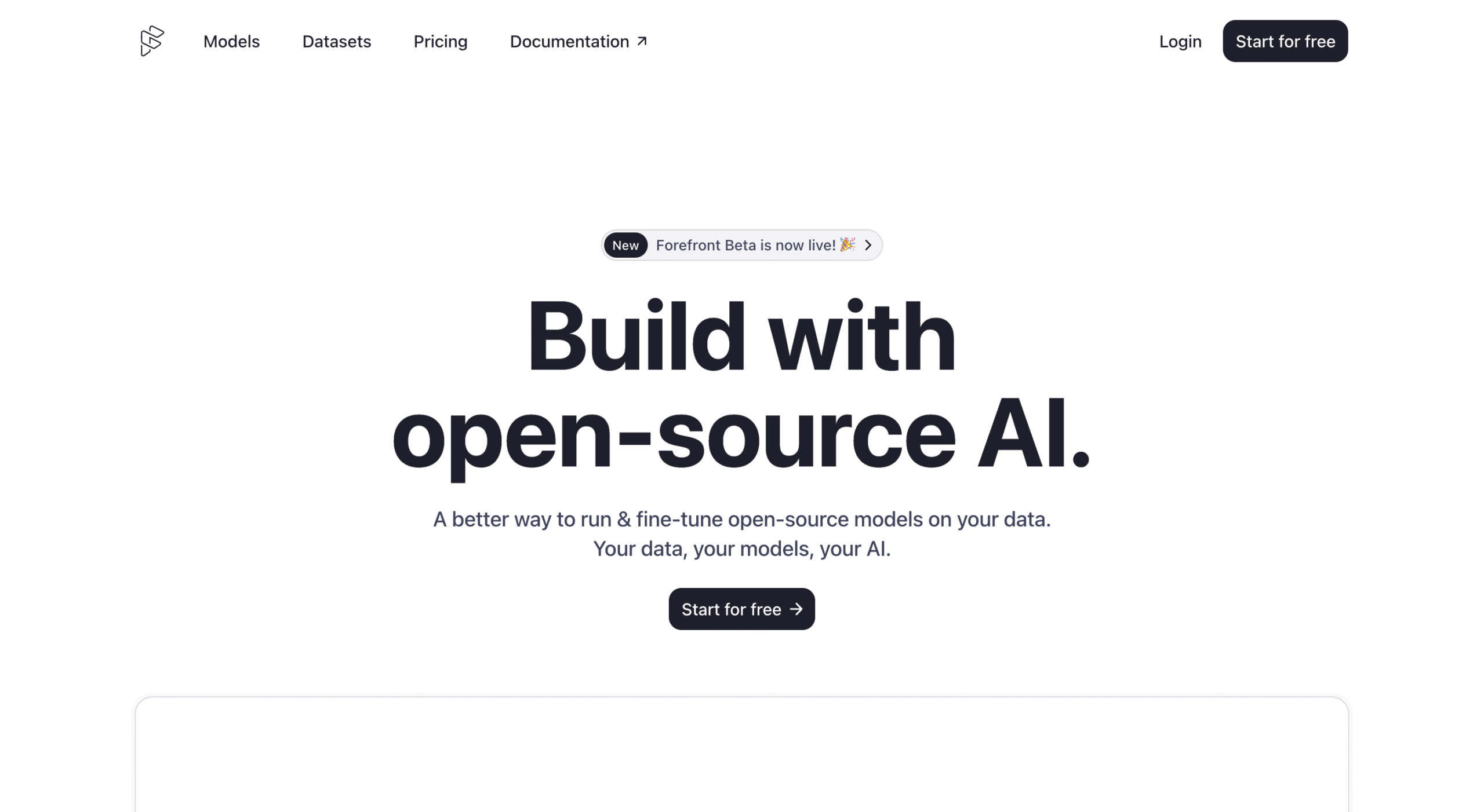 Forefront AI assistant platform interface